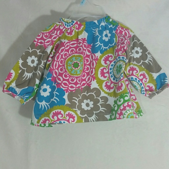 Carter's Floral Print Bow Long Sleeve Top - Picture 6 of 8